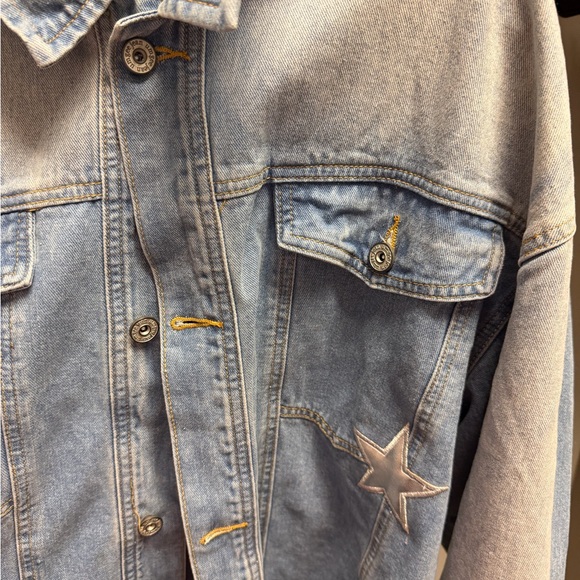 Umgee Light Blue Jean Jacket with Star Accents - Picture 2 of 4